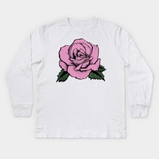 pink rose Kids Long Sleeve T-Shirt